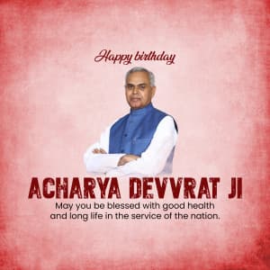 Acharya Devvrat Birthday Facebook Poster