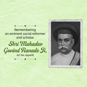 Mahadev Govind Ranade Jayanti Instagram Post