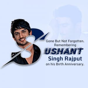 Sushant Singh Rajput Birth Anniversary Facebook Poster