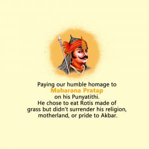 Maharana Pratap Punyatithi whatsapp status poster