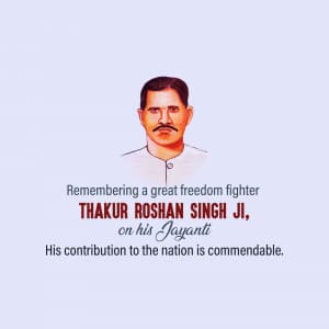 Thakur Roshan Singh Jayanti whatsapp status poster