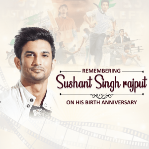 Sushant Singh Rajput Birth Anniversary poster Maker