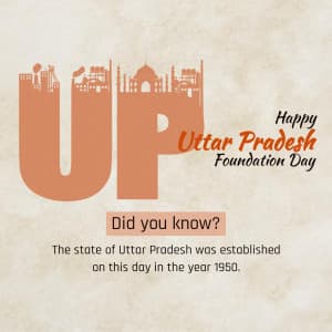 Uttar Pradesh Foundation Day greeting image