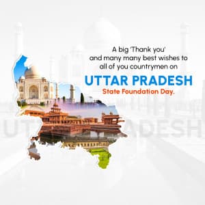 Uttar Pradesh Foundation Day marketing poster