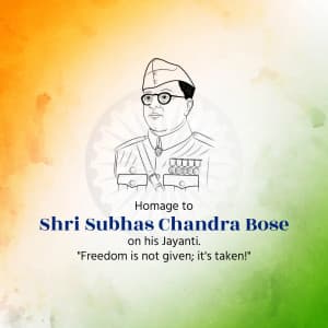 Subhash Chandra Bose Jayanti Facebook Poster