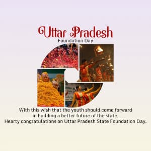 Uttar Pradesh Foundation Day Facebook Poster