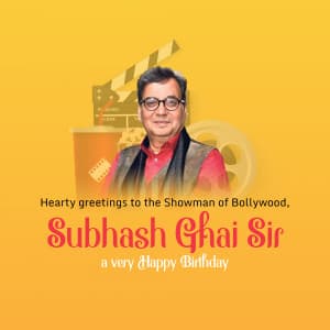 Subhash Ghai Birthday marketing poster