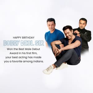 Bobby Deol Birthday Facebook Poster