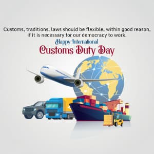 International Customs Duty Day whatsapp status poster