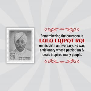 Lala Lajpat Rai Janm Jayanti Facebook Poster