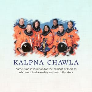 Kalpana Chawla Death Anniversary Facebook Poster