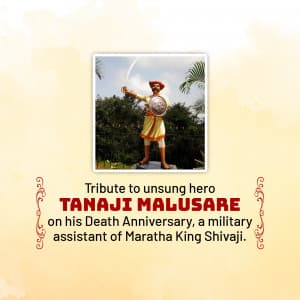 Tanaji Malusare Death Anniversary greeting image