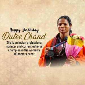 Dutee Chand - Birthday greeting image