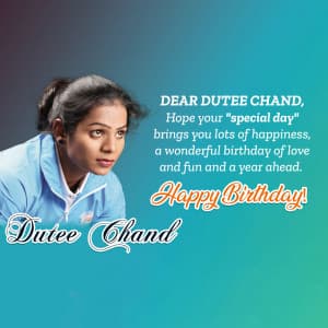 Dutee Chand - Birthday marketing poster