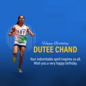 Dutee Chand - Birthday marketing flyer