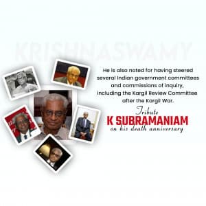 Krishnaswamy Subrahmanyam Punyatithi creative image