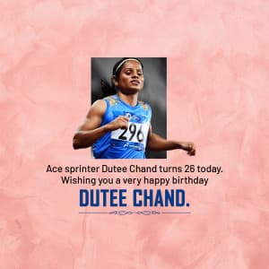 Dutee Chand - Birthday whatsapp status poster