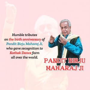 Birju Maharaj Jayanti marketing flyer