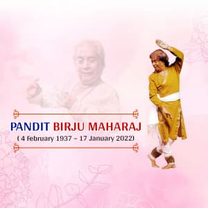 Birju Maharaj Jayanti whatsapp status poster