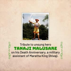 Tanaji Malusare Death Anniversary poster Maker