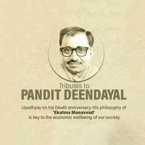 Pandit Deendayal Upadhyay Punyatithi marketing poster