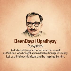 Pandit Deendayal Upadhyay Punyatithi Facebook Poster