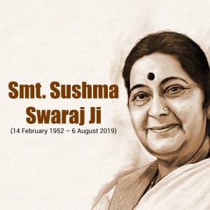 Sushma Swaraj Jayanti marketing poster