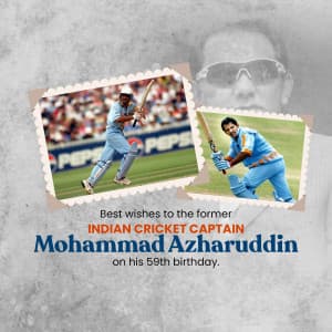 Mohammad Azharuddin Birthday greeting image