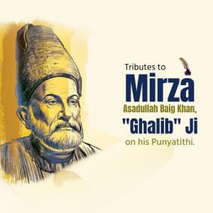 Mirza Ghalib Punyatithi greeting image