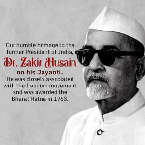 Zakir Husain Janmjayanti whatsapp status poster