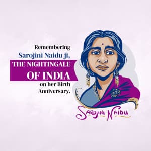 Sarojini Naidu Birth Anniversary greeting image