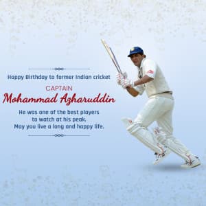 Mohammad Azharuddin Birthday marketing flyer