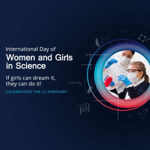 International Day Women and Girls in Science whatsapp status poster