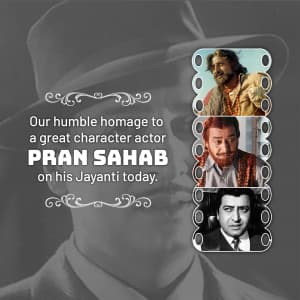 Pran Birth Anniversary marketing poster