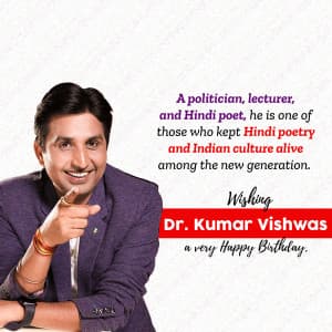 Kumar Vishwas Birthday ad post