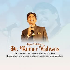 Kumar Vishwas Birthday marketing poster