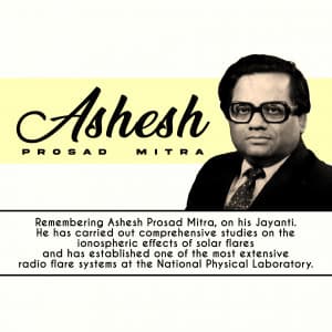 Ashesh Prosad Mitra Jayanti greeting image