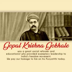 Gopal Krishna Gokhale Punyatithi greeting image