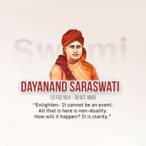 Dayanand Saraswati Janm Jayanti Facebook Poster