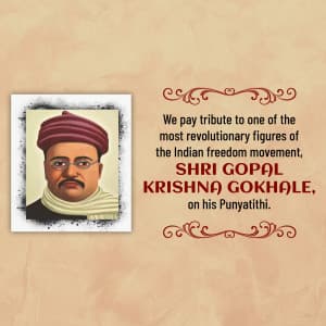 Gopal Krishna Gokhale Punyatithi marketing poster