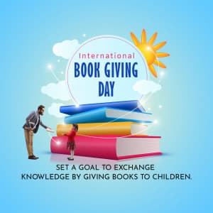 International Book Giving Day marketing poster