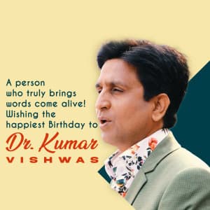 Kumar Vishwas Birthday marketing flyer