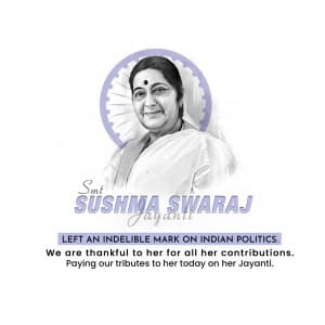 Sushma Swaraj Jayanti poster Maker