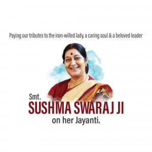 Sushma Swaraj Jayanti Instagram Post