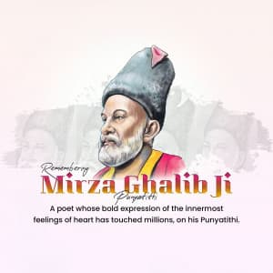 Mirza Ghalib Punyatithi creative image