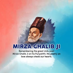 Mirza Ghalib Punyatithi whatsapp status poster