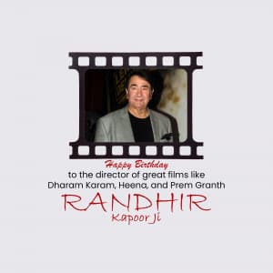 Randhir Kapoor Birthday Facebook Poster