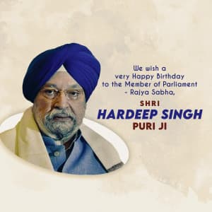 Hardeep Singh Puri Birthday creative image