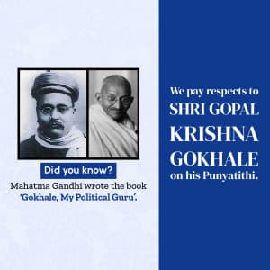 Gopal Krishna Gokhale Punyatithi whatsapp status poster