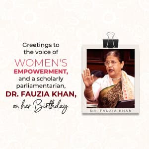 Dr. Fauzia Khan Birthday greeting image